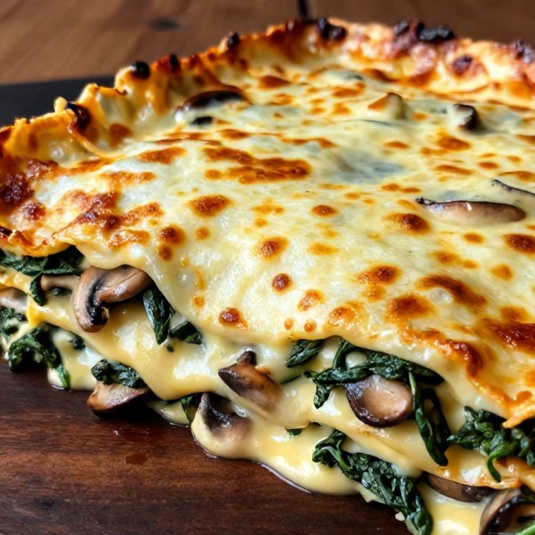 Easy Mushroom Spinach Lasagna