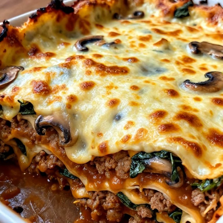 Easy Mushroom Spinach Lasagna