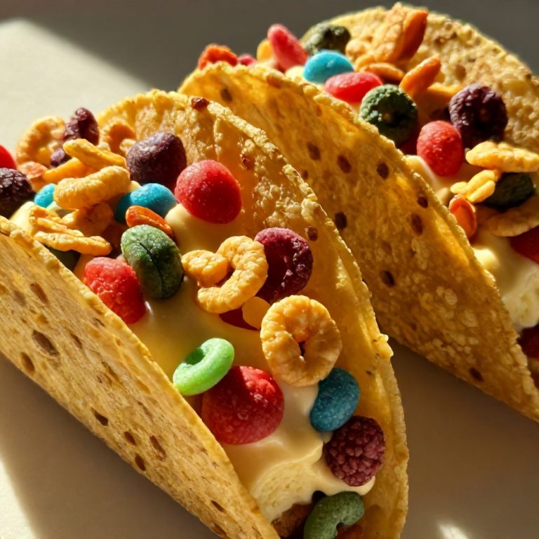 easy no-bake fruity pebbles cheesecake tacos