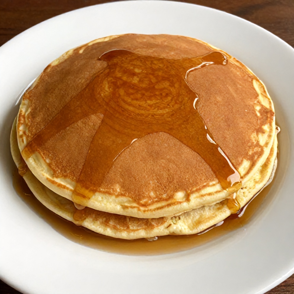 Plated easy pancake tacos with syrup