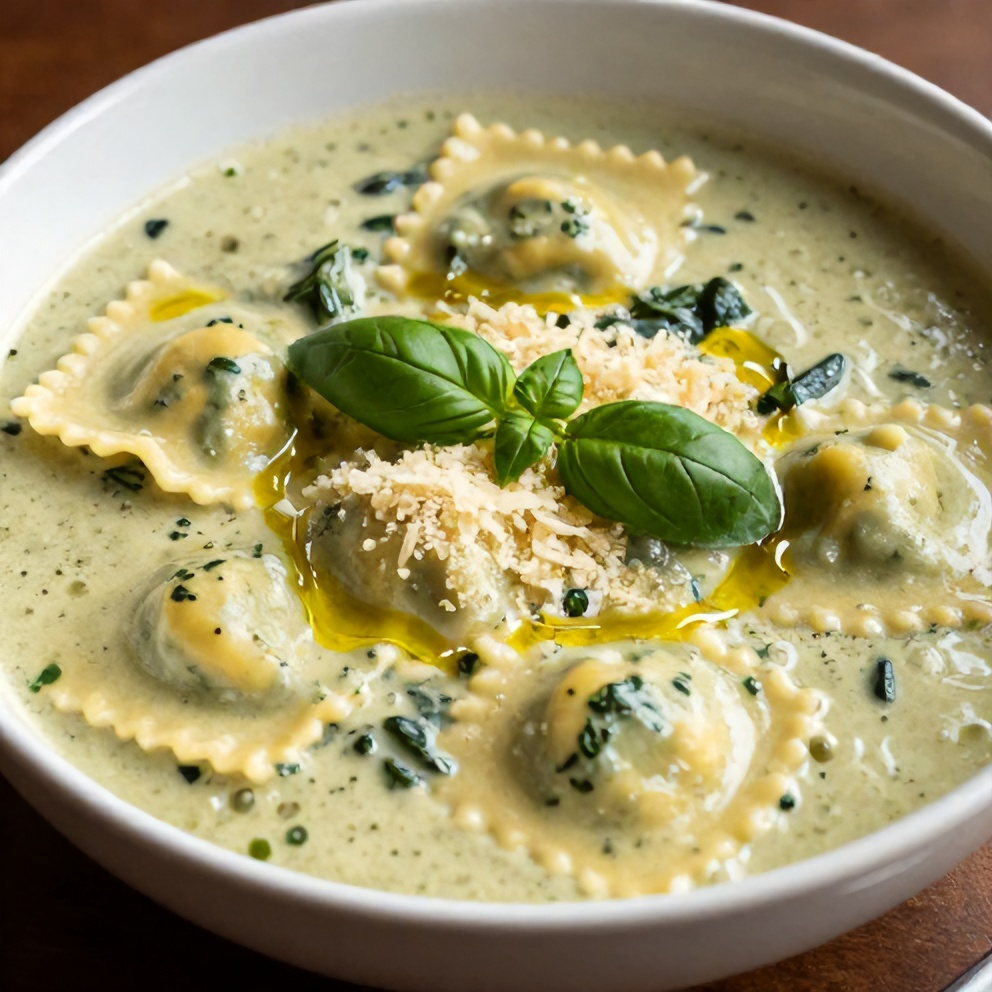 Bubbling Ravioli Soup