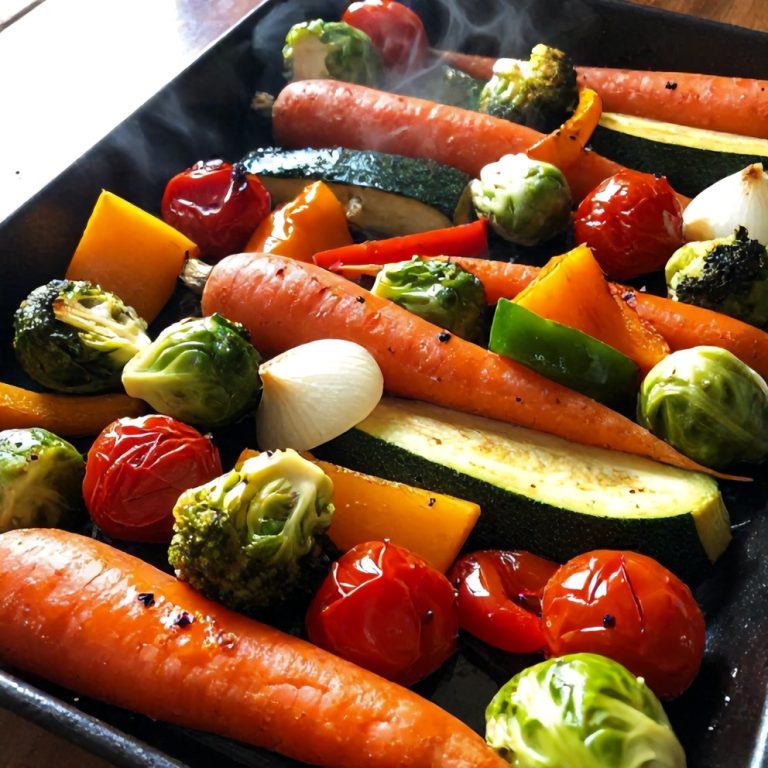 easy roasted rainbow vegetables