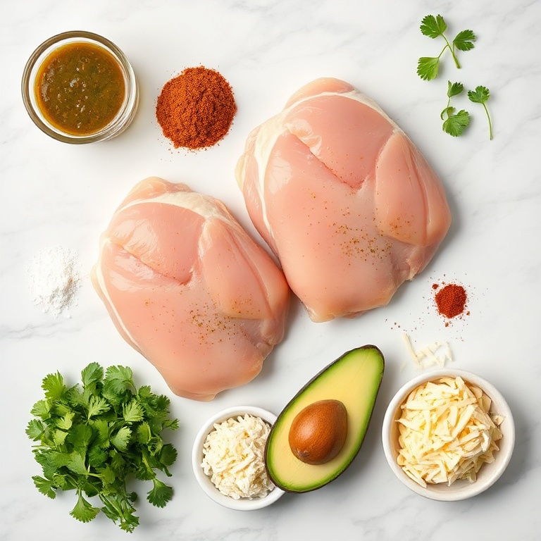 Raw ingredients for Salsa Verde Chicken