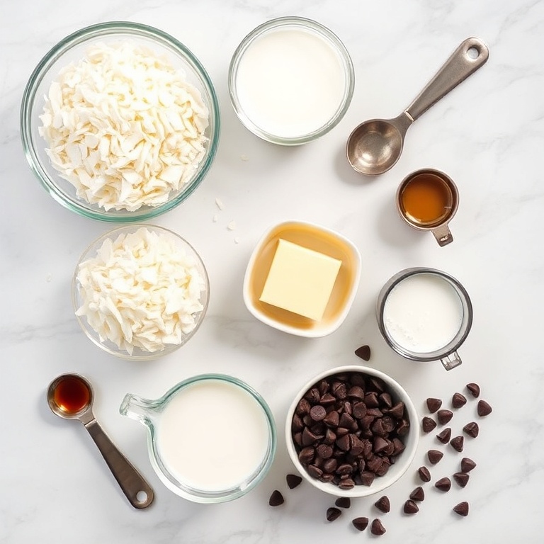 Raw ingredients for Samoa Cookie Pie