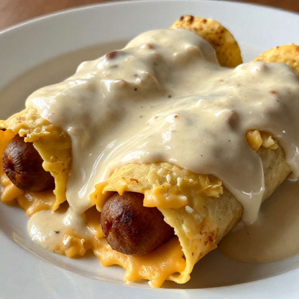 Easy Sausage Gravy Enchiladas