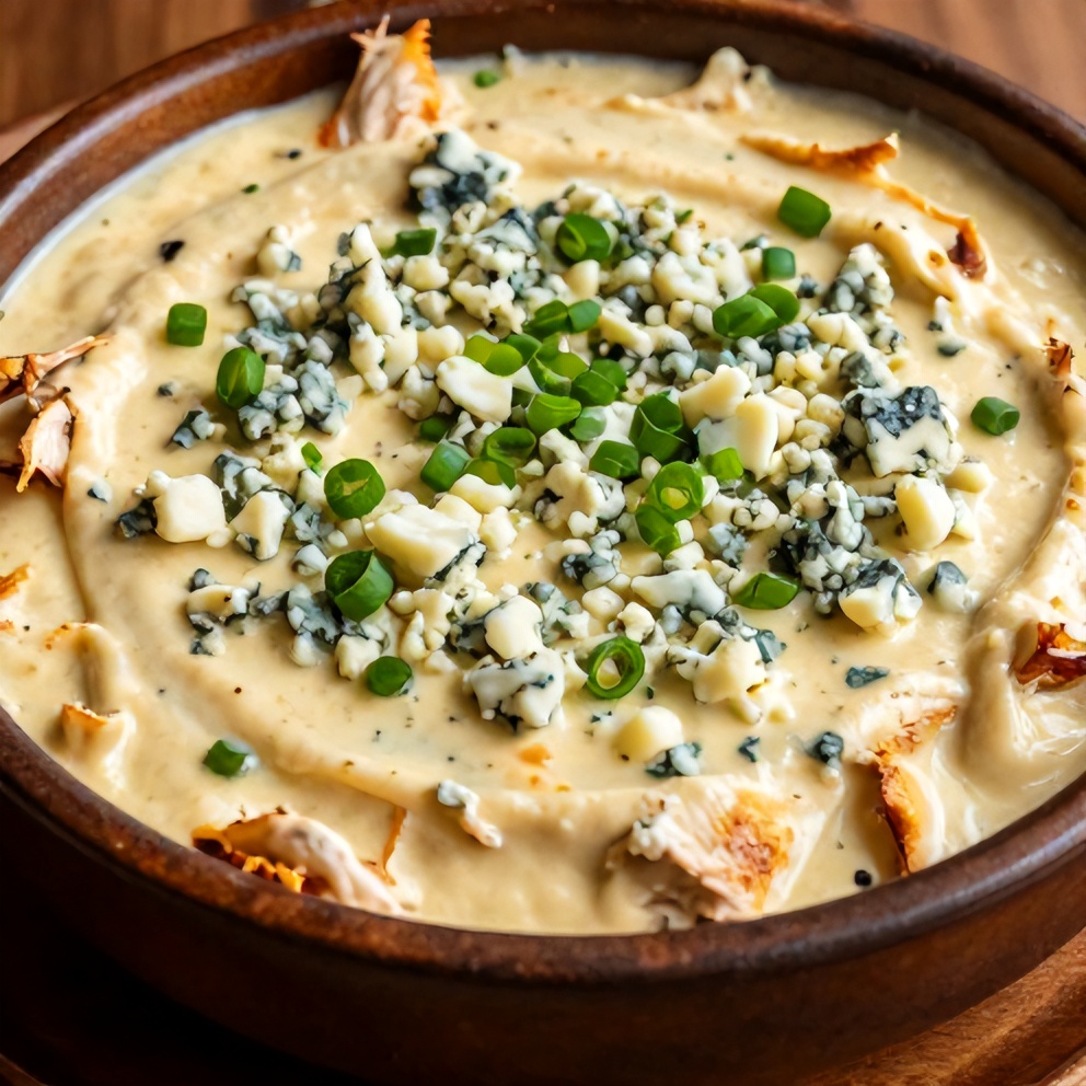 Buffalo Chicken Dip served with tortilla chips