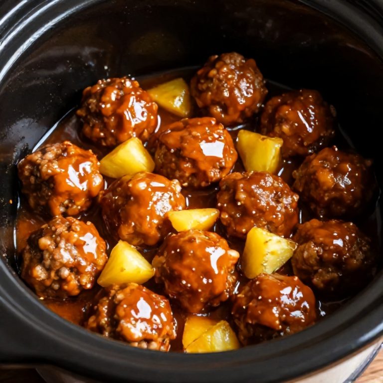 Easy Slow Cooker Sweet and Sour Meatballs