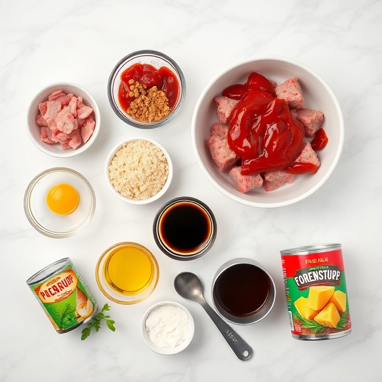Ingredients for Sweet and Sour Meatballs