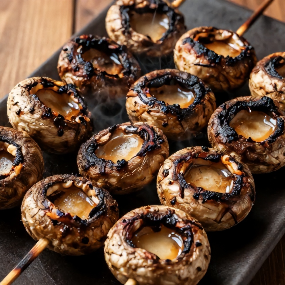 grilled mushroom skewers