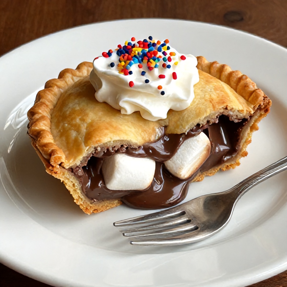 S’mores Hand Pie on a plate with a fork