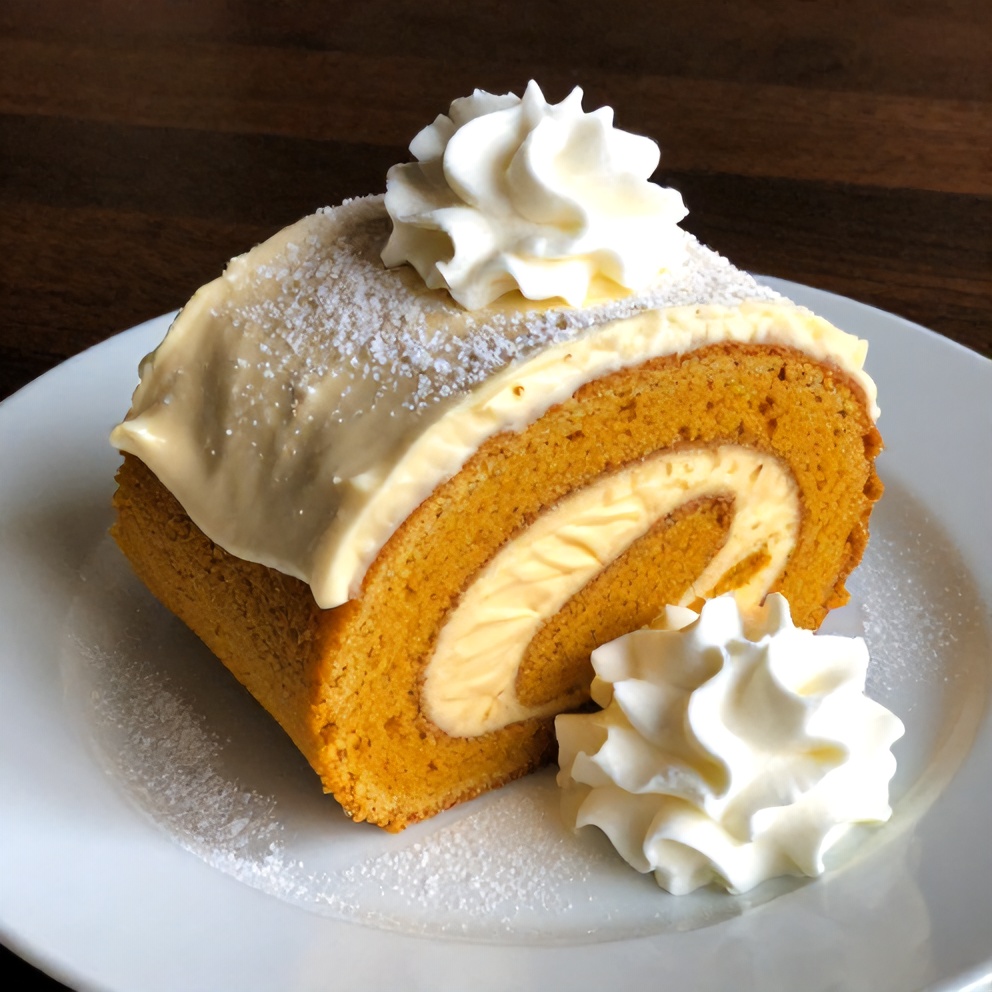 Easy Spiced Pumpkin Roll with Cream Cheese Frosting