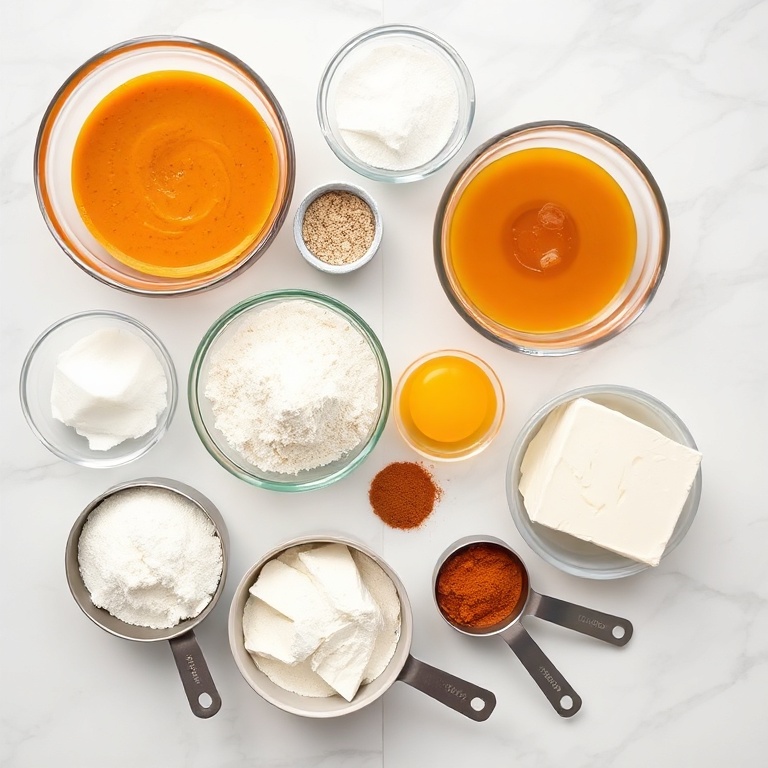Ingredients for Easy Spiced Pumpkin Roll