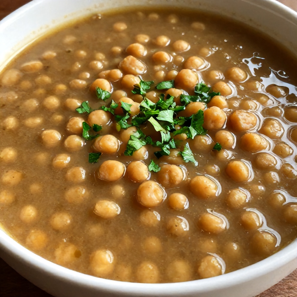 Split Pea Soup served with a sprinkle of parsley