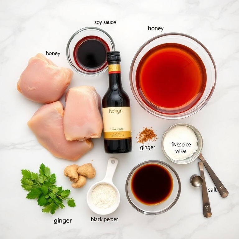 Raw ingredients for Easy Sticky Char Siu Chicken