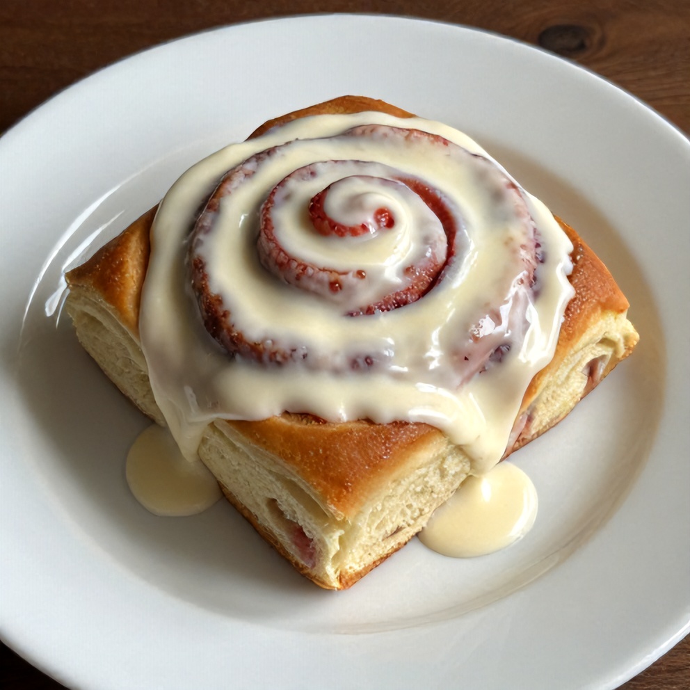 Easy Strawberry Cinnamon Rolls with Cream Cheese Glaze