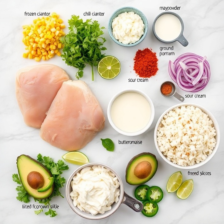 Ingredients for Easy Street Corn Chicken Bowl