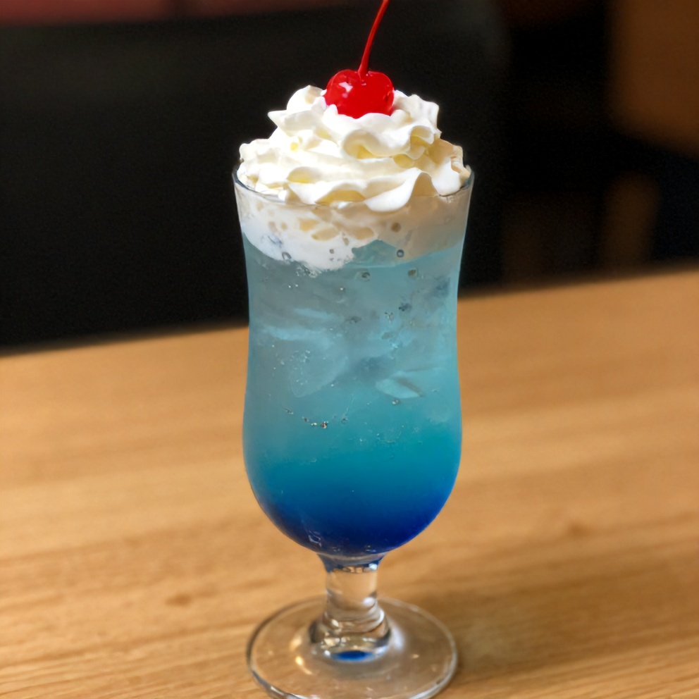 Italian Cream Soda with Blueberry Syrup