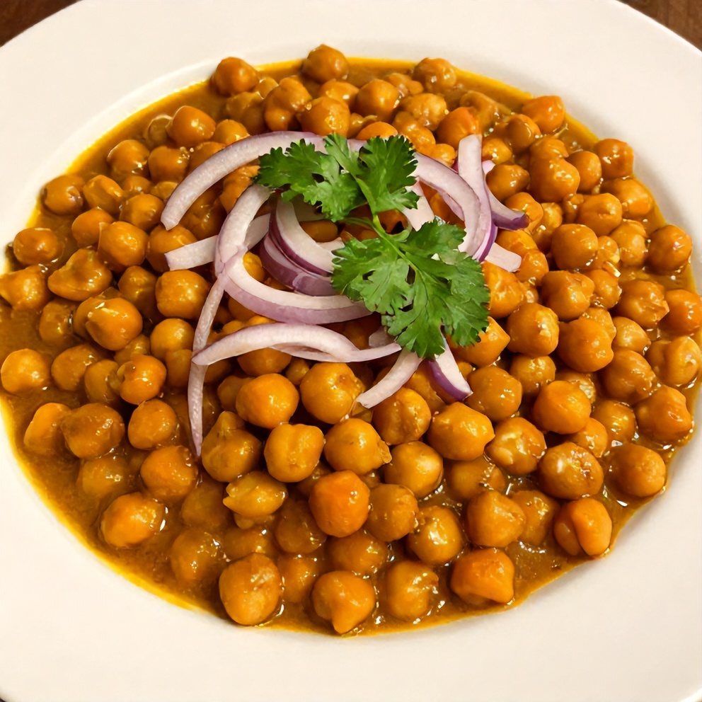 Sweet Potato Chickpea Curry served on a plate