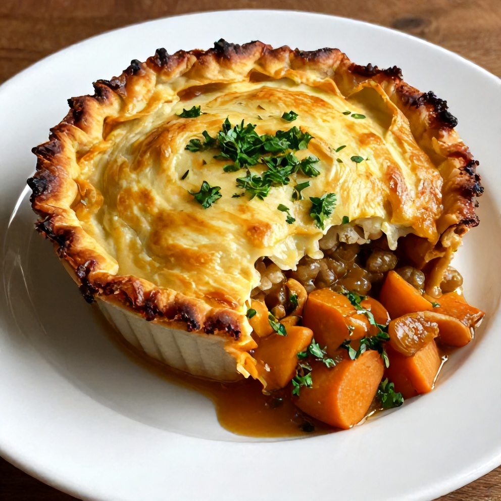 Sweet Potato Shepherd's Pie ready to serve