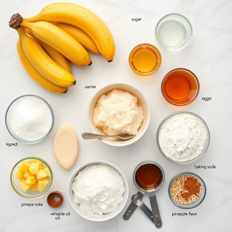 Ingredients for tropical banana bread