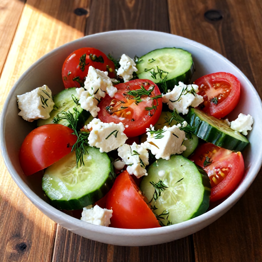 Fresh Cucumber Tomato Feta Salad