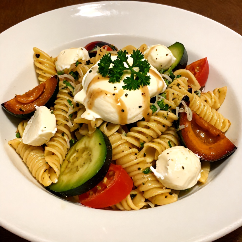 Plated Fresh Italian Pasta Salad