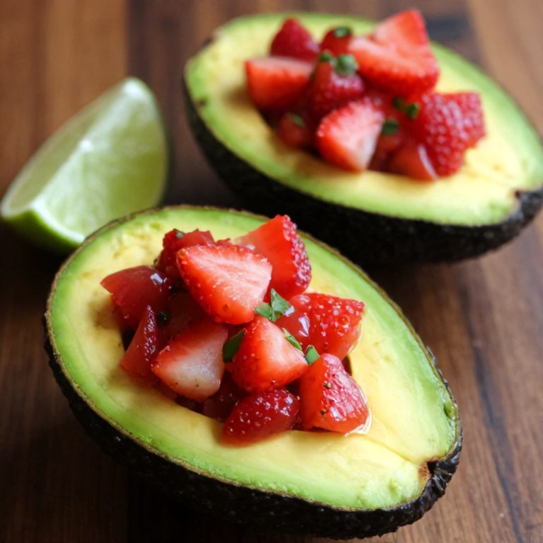 Fresh Strawberry Salsa Stuffed Avocados