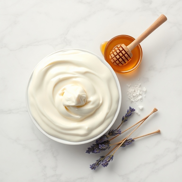 Raw Ingredients for Honey Lavender Ice Cream