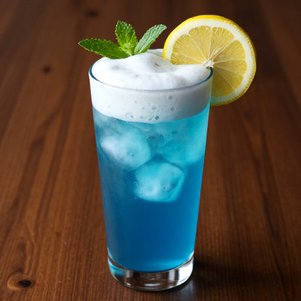 iced blue tea latte
