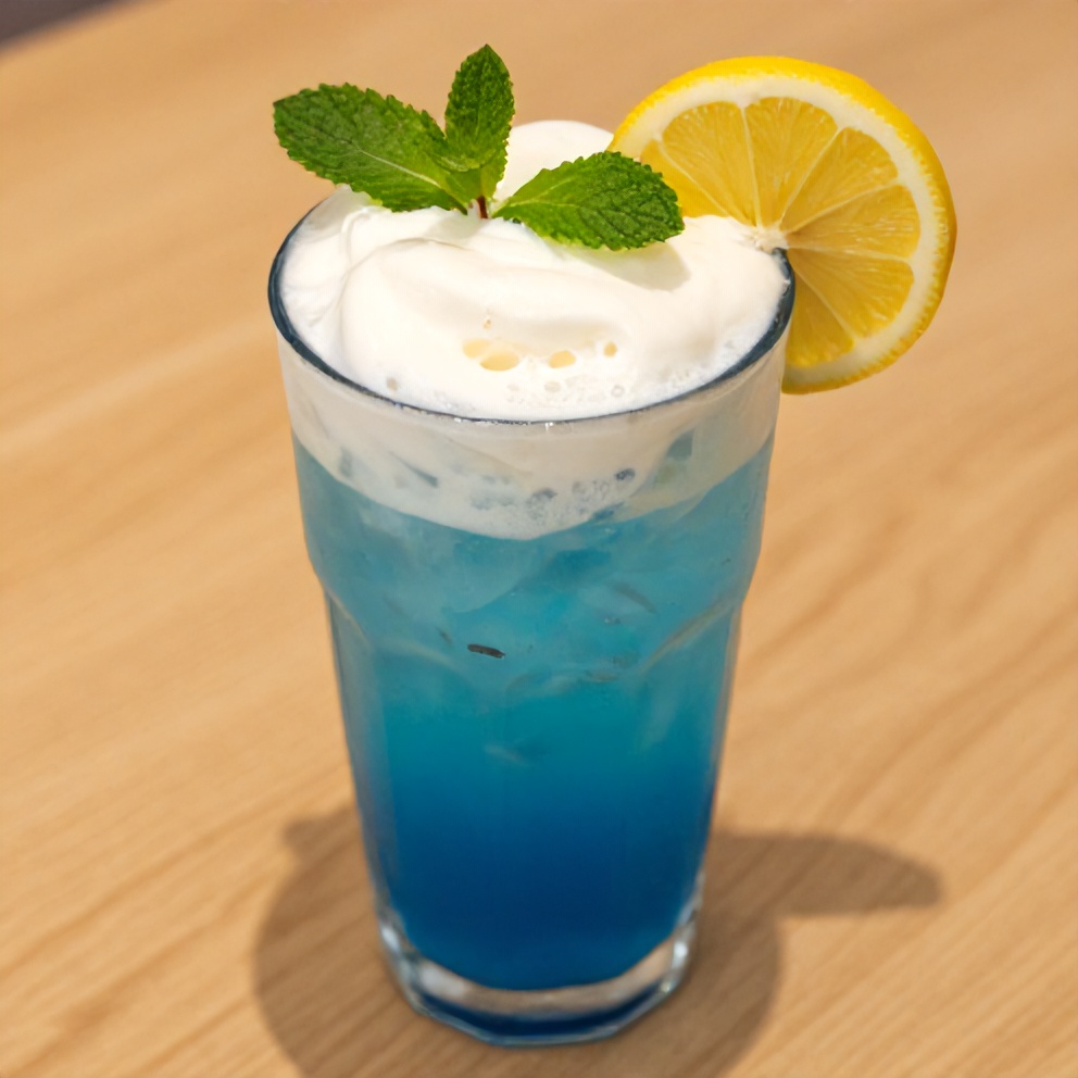 Iced Blue Tea Latte with Vanilla Cold Foam