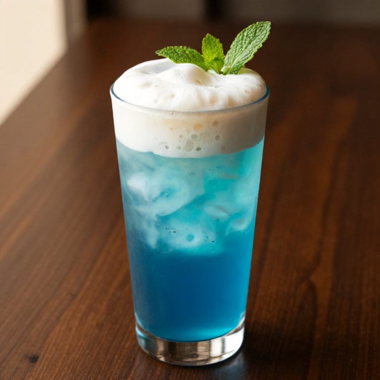 iced blue tea latte