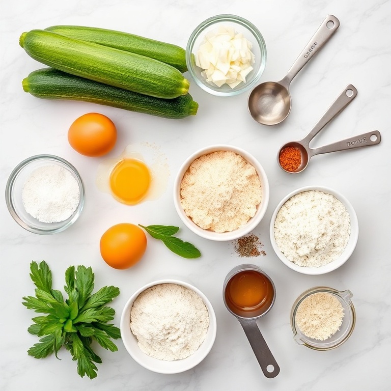 Raw Ingredients for Keto Zucchini Parmesan Fritters
