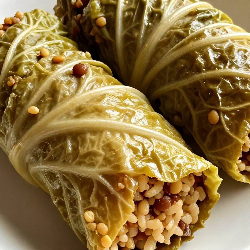 lentil and rice stuffed cabbage rolls