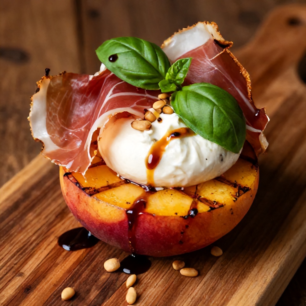 Mediterranean Grilled Peach Salad with Burrata