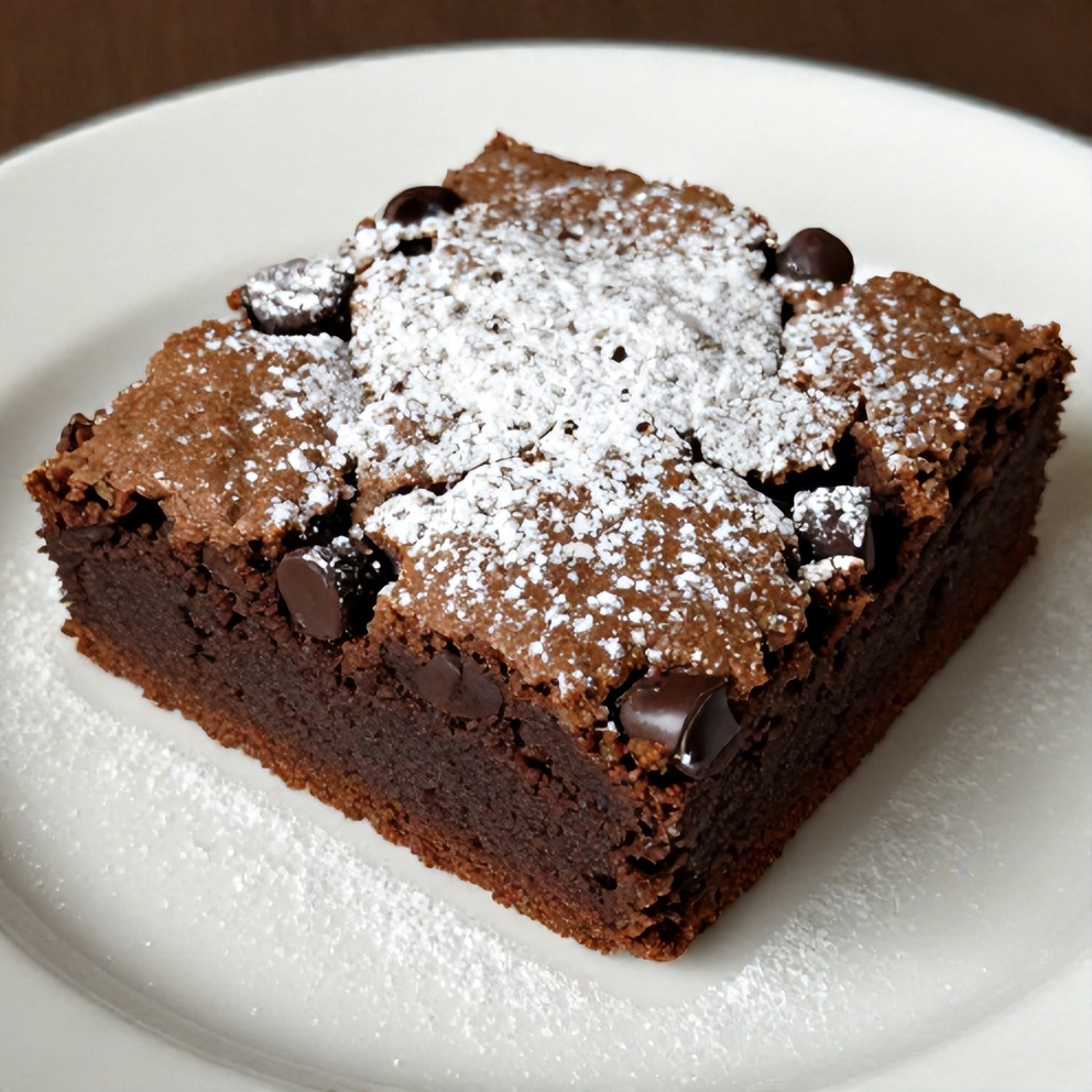 Plated moist banana bread brownies