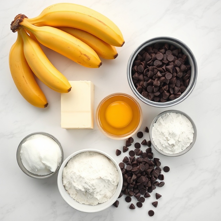 Ingredients for moist banana bread brownies