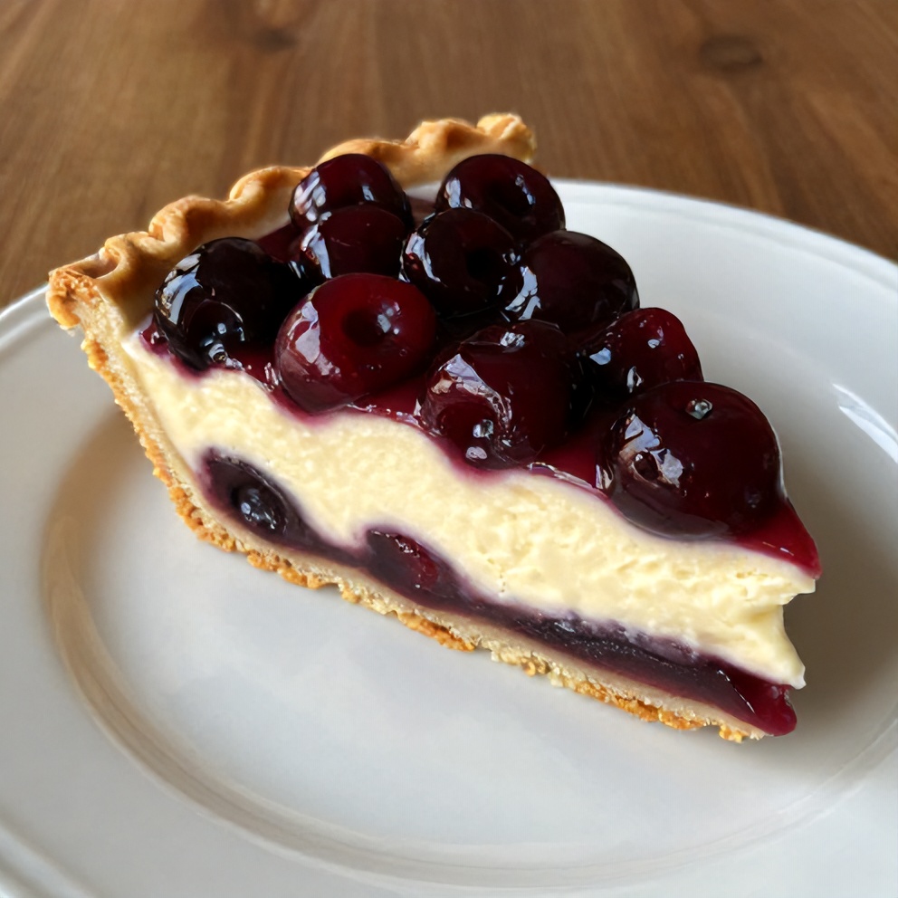 no-bake chocolate cherry cream pie