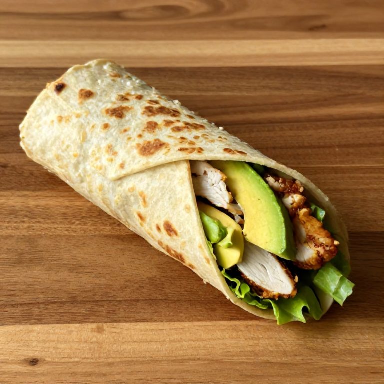 quick chicken avocado wrap
