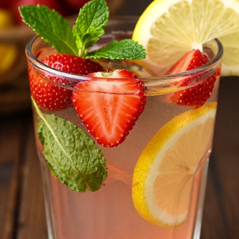refreshing strawberry mint lemonade