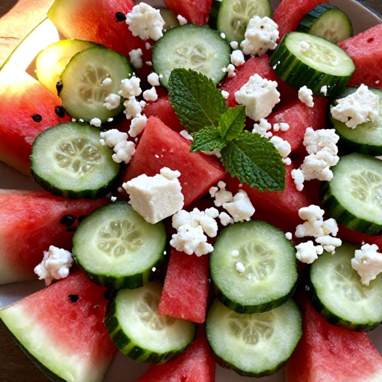 refreshing watermelon cucumber salad