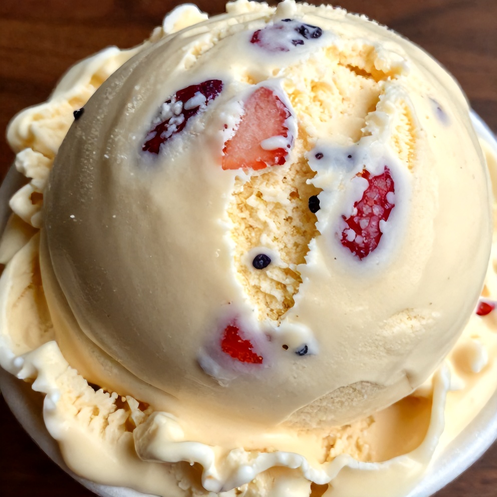 Roasted Strawberry Basil Ice Cream