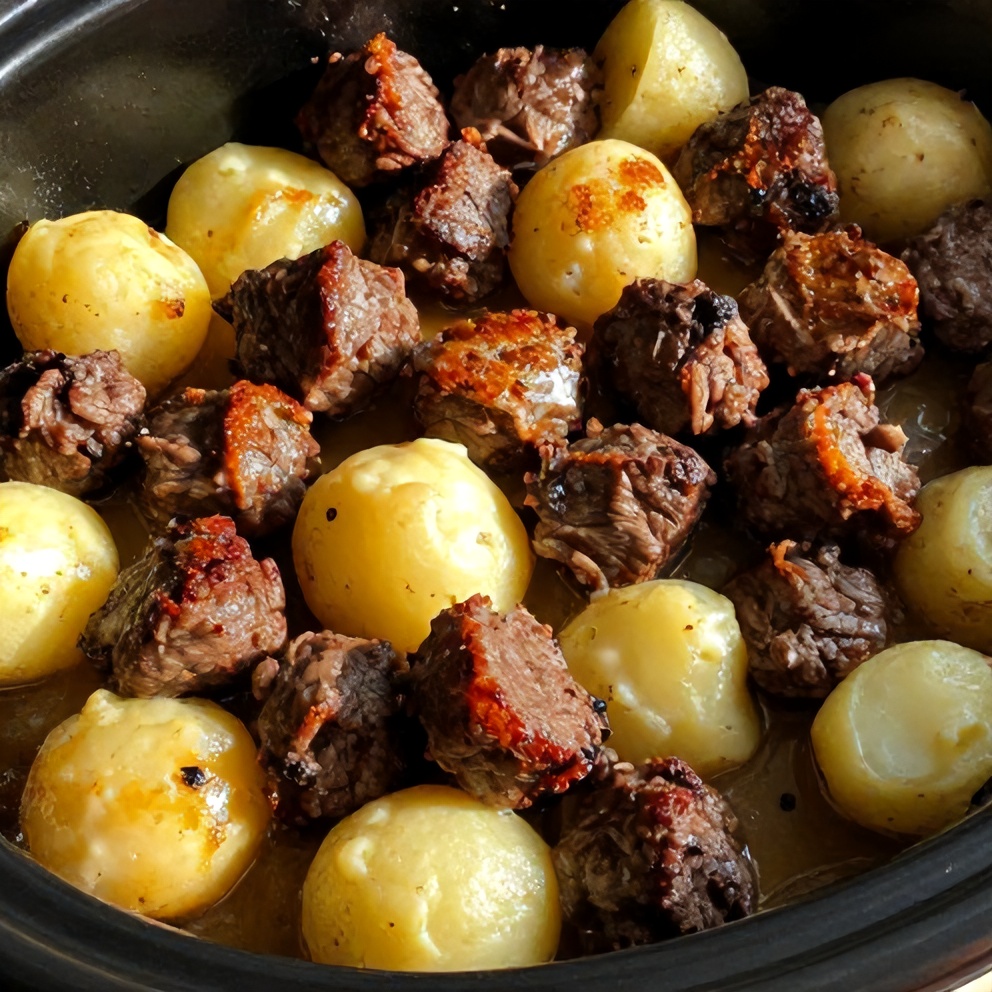 Slow Cooker Garlic Butter Beef Bites