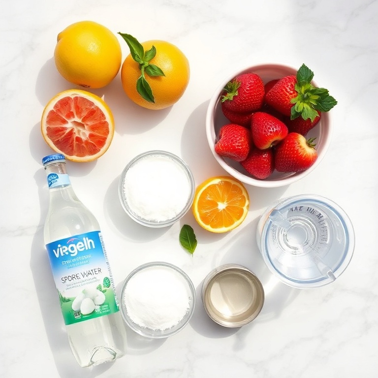 Raw ingredients for sparkling fruit punch