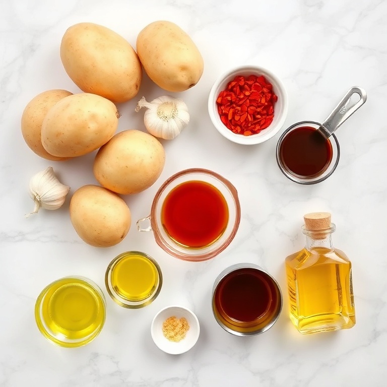 Raw Ingredients for Spicy Potato Noodles