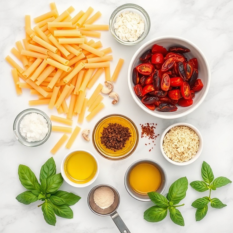 Vegan Sun Dried Tomato Pasta Ingredients