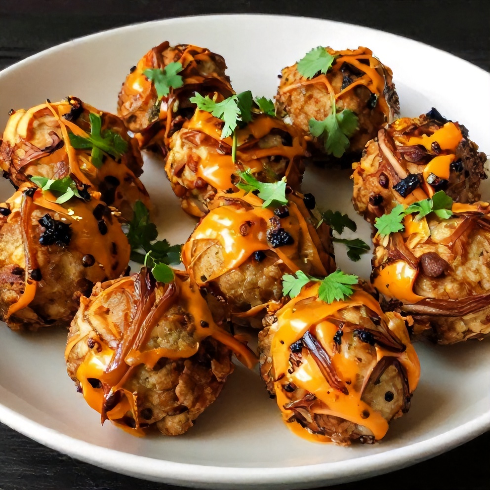 Plated Air Fryer Jalapeño Cheddar Chicken Meatballs