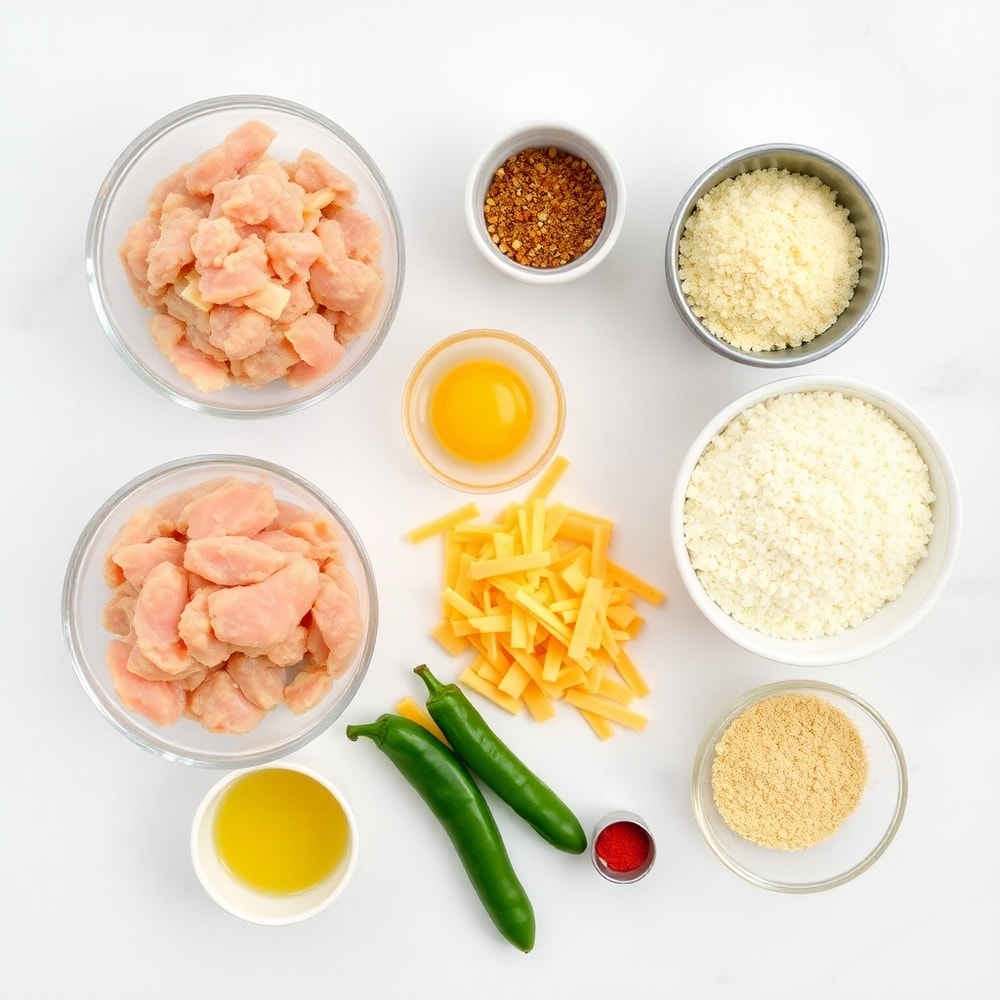 Raw ingredients for Air Fryer Jalapeño Cheddar Chicken Meatballs