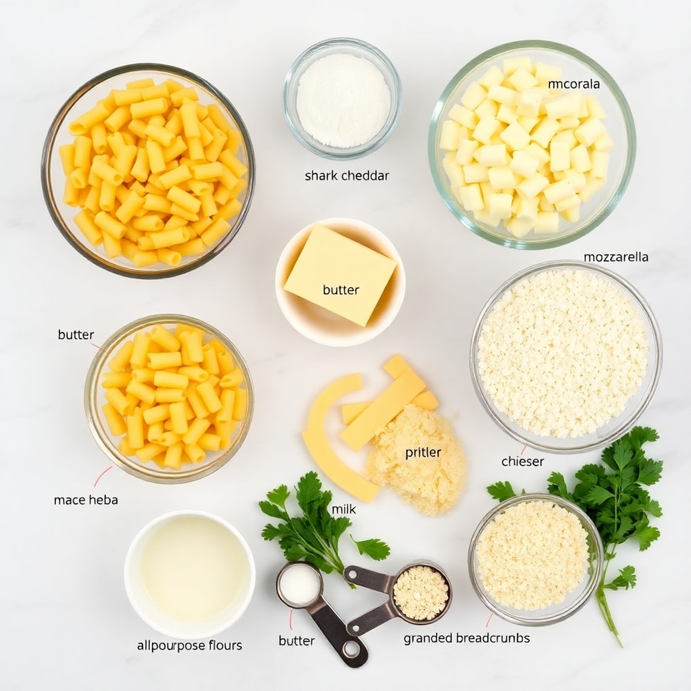 Raw Ingredients for Baked Macaroni and Cheese