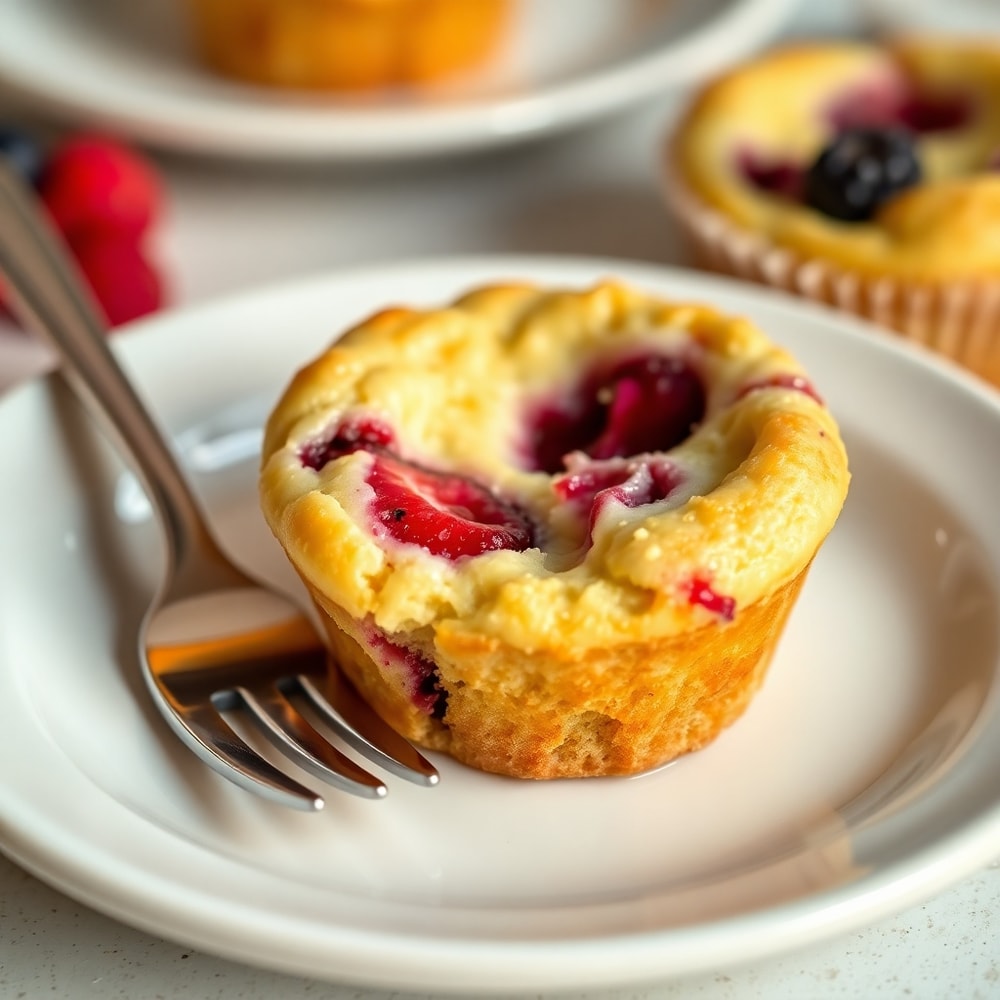 Plated berry cream cheese muffins
