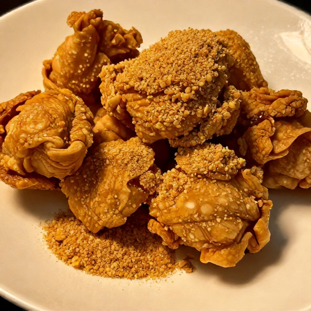 Crispy chicken seasoned with the homemade blend on a plate